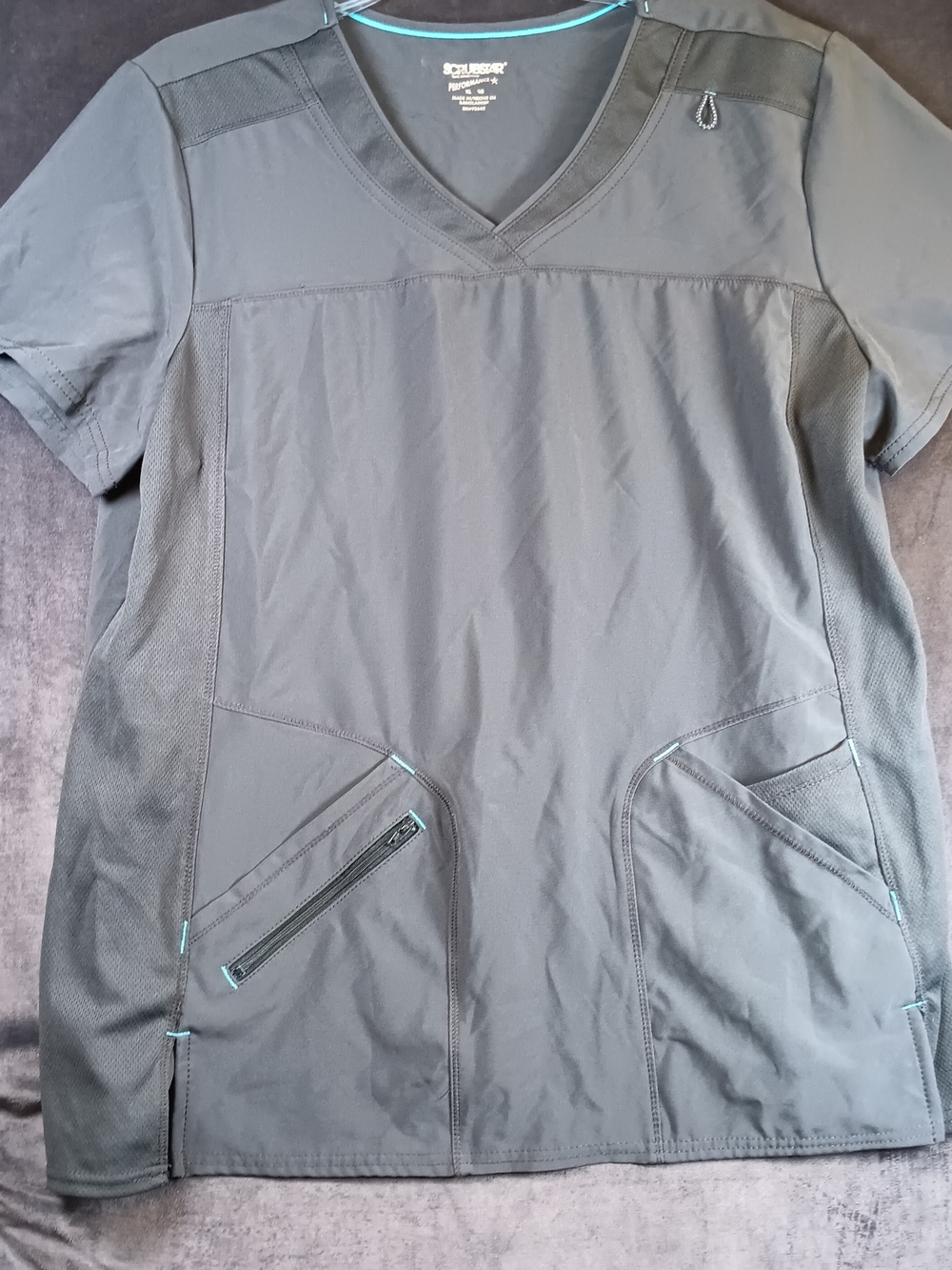 Scrubstar Men's V-Neck Gray Performance Shirt